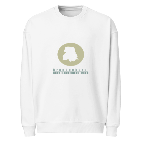 Frankfurt (Oder) Sweatshirt mit Minimal Moon-Design (Weiß)