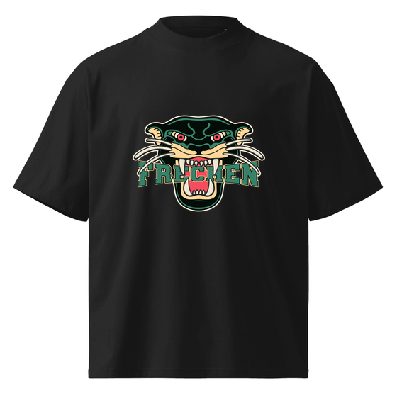 Frechen T-Shirt mit Panther-Design (Schwarz)