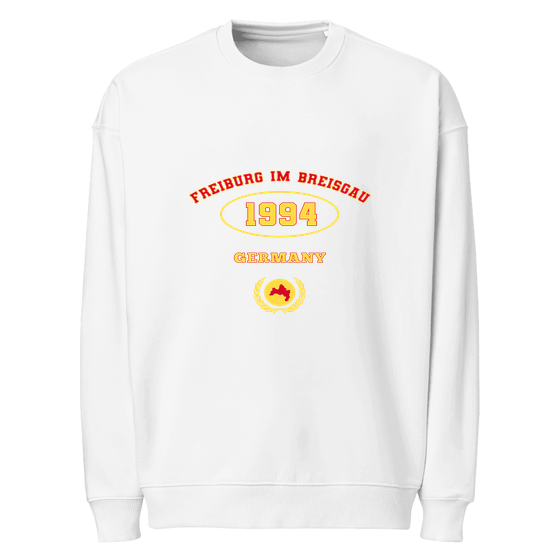 Freiburg im Breisgau Sweatshirt mit University 1994-Design (Weiß) – Produktansicht
