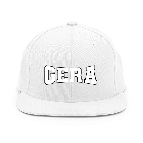 Gera Cap mit Varsity4-Design (Weiß) – Produktansicht