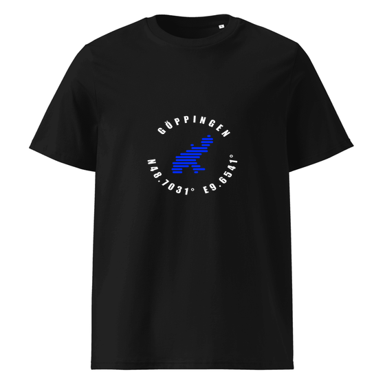 Göppingen T-Shirt mit Minimal Coordinates-Design (Schwarz)