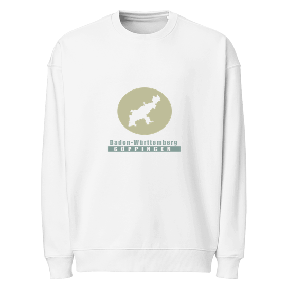 Göppingen Sweatshirt mit Minimal Moon-Design (Weiß)