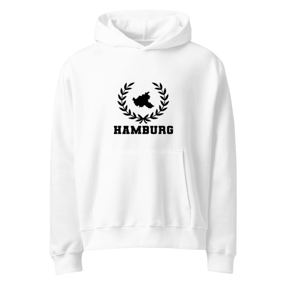Hamburg Hoodie mit Laurel Boundary-Design (Weiß)