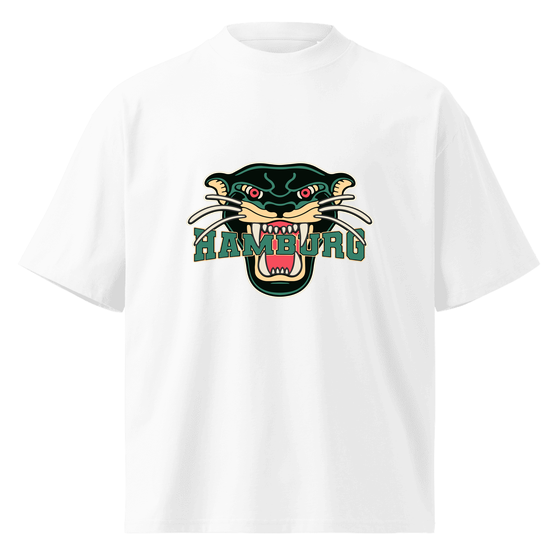 Hamburg T-Shirt mit Panther-Design (Weiß) – Produktansicht