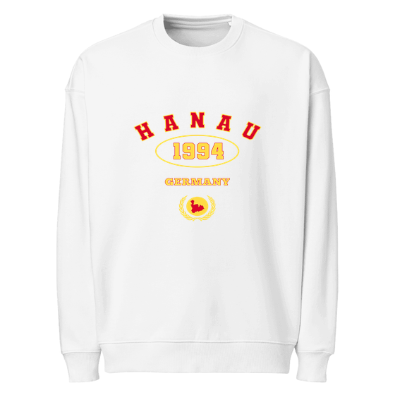 Hanau Sweatshirt mit University 1994-Design (Weiß) – Produktansicht