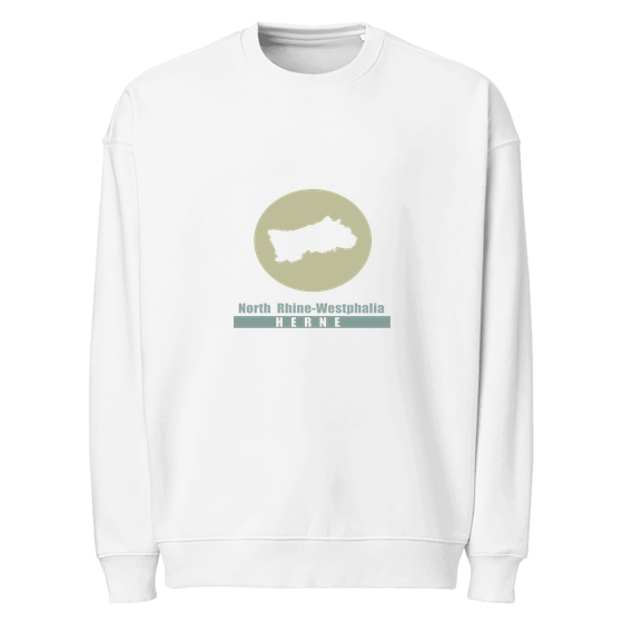 Herne Sweatshirt mit Minimal Moon-Design (Weiß)