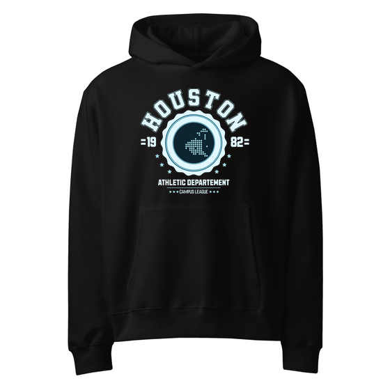Houston Hoodie with Varsity Hero design (Black)