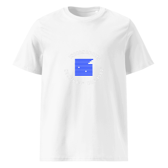 Indianapolis T-Shirt with Minimal Coordinates design (White)