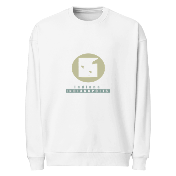 Indianapolis Sweatshirt with Minimal Moon design (White)