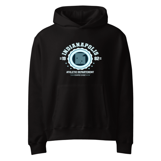 Indianapolis Hoodie with Varsity Hero design (Black)