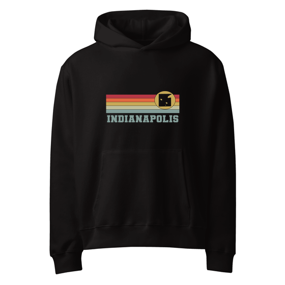 Indianapolis Hoodie with Varsity Rainbow design (Black)