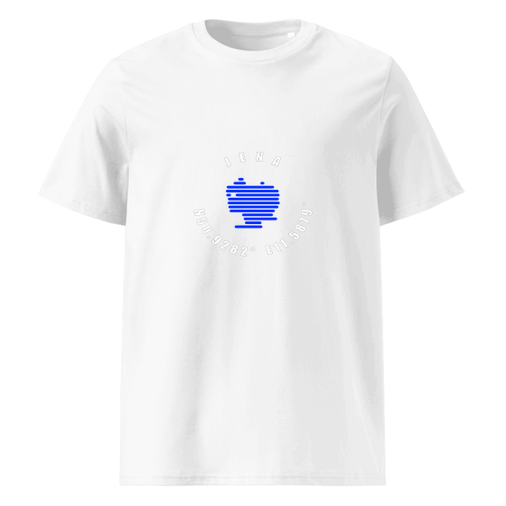 Jena T-Shirt mit Minimal Coordinates-Design (Weiß) – Produktansicht