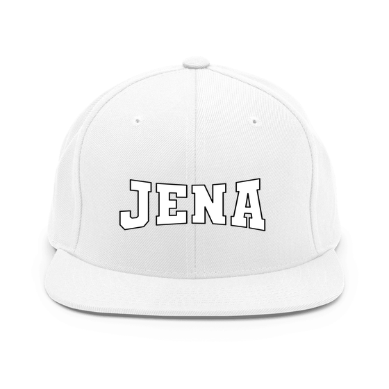 Jena Cap mit Varsity4-Design (Weiß) – Produktansicht