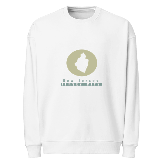 Jersey City Sweatshirt with Minimal Moon design (White)
