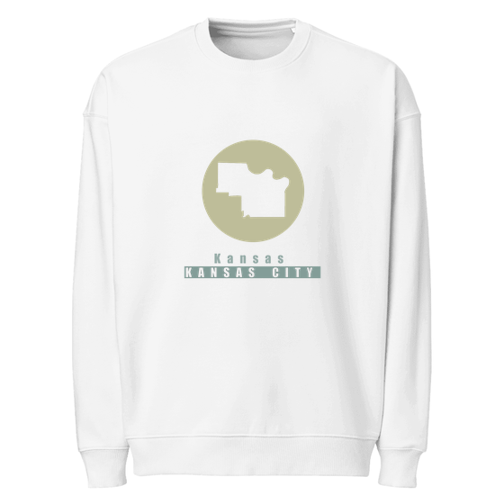 Kansas City Sweatshirt with Minimal Moon design (White)