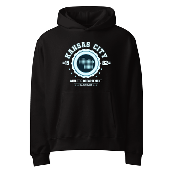 Kansas City Hoodie with Varsity Hero design (Black)