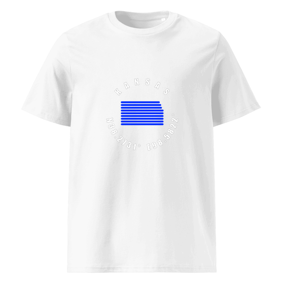 Kansas T-Shirt with Minimal Coordinates design (White)