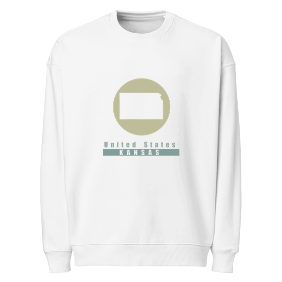 Kansas Sweatshirt with Minimal Moon design (White)