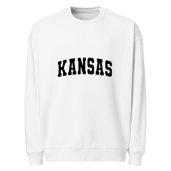 Kansas Sweatshirt with Varsity3 design (White)