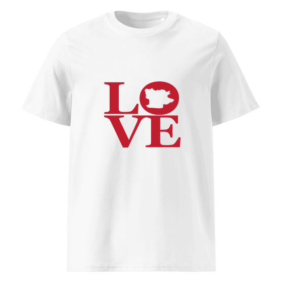 Krefeld T-Shirt mit Love-Design (Weiß) – Produktansicht