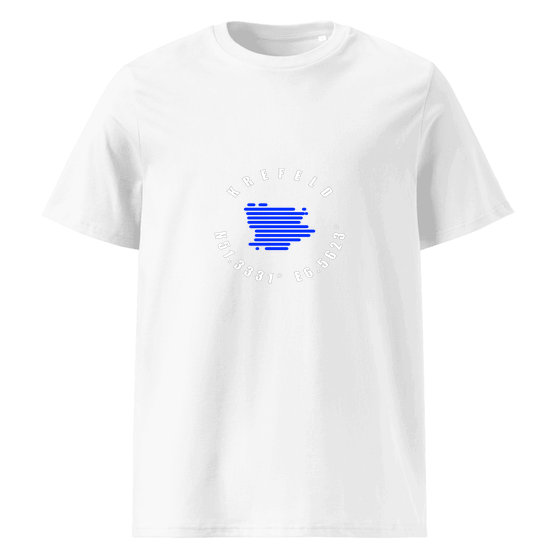 Krefeld T-Shirt mit Minimal Coordinates-Design (Weiß)