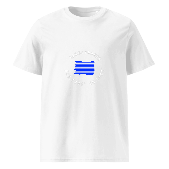 Langenhagen T-Shirt mit Minimal Coordinates-Design (Weiß) – Produktansicht