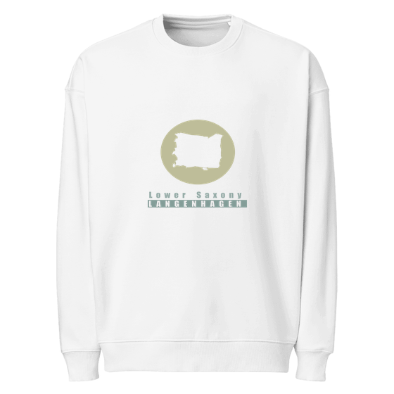 Langenhagen Sweatshirt mit Minimal Moon-Design (Weiß) – Produktansicht