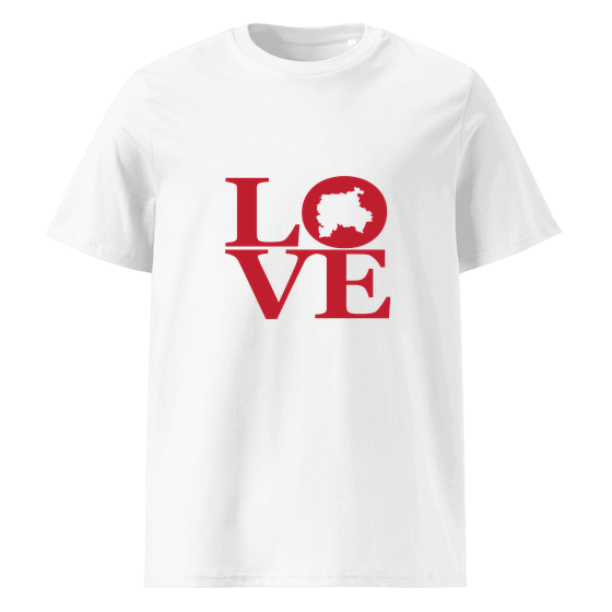 Leipzig T-Shirt mit Love-Design (Weiß)