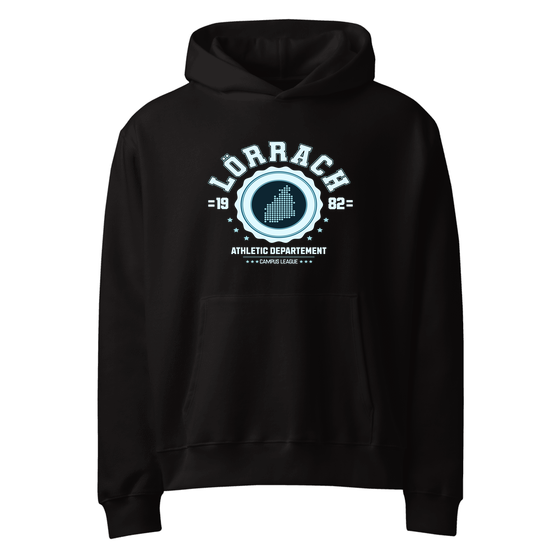Lörrach Hoodie mit Varsity Hero-Design (Schwarz)