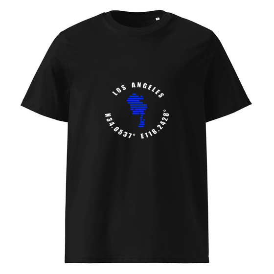 Los Angeles T-Shirt with Minimal Coordinates design (Black)