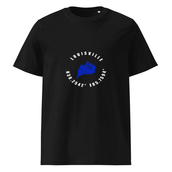 Louisville T-Shirt with Minimal Coordinates design (Black)