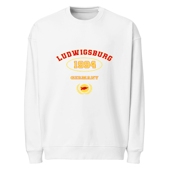 Ludwigsburg Sweatshirt mit University 1994-Design (Weiß) – Produktansicht