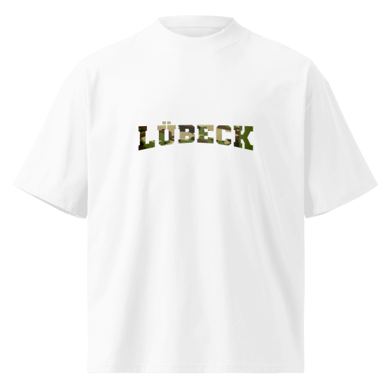 Lübeck T-Shirt mit Camouflage-Design (Weiß) – Produktansicht