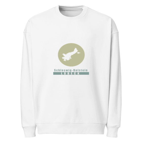 Lübeck Sweatshirt mit Minimal Moon-Design (Weiß)