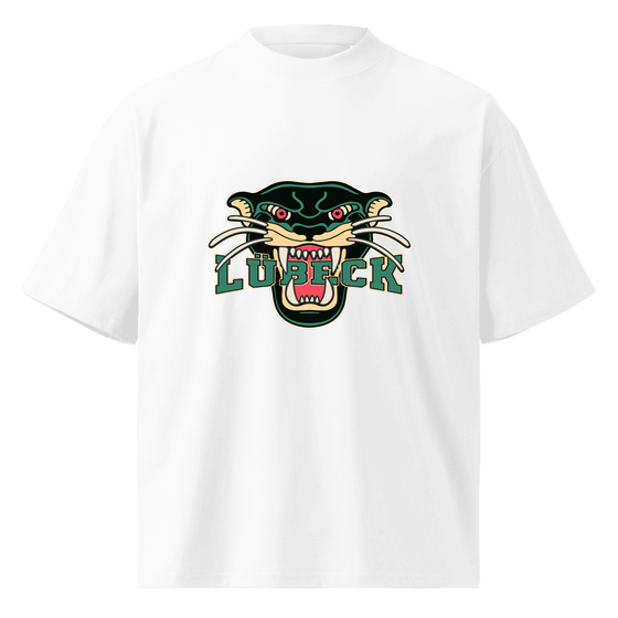 Lübeck T-Shirt mit Panther-Design (Weiß) – Produktansicht