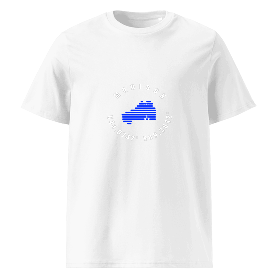 Madison T-Shirt with Minimal Coordinates design (White)