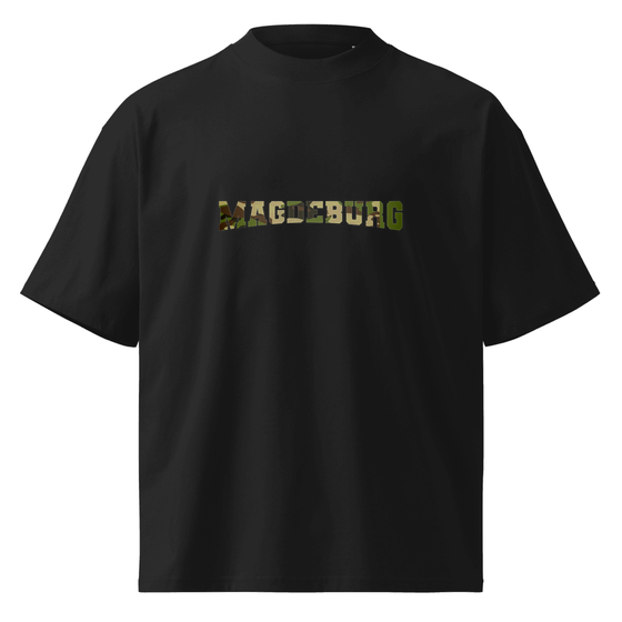 Magdeburg T-Shirt mit Camouflage-Design (Schwarz) – Produktansicht