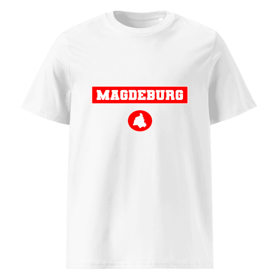 Magdeburg T-Shirt mit Signal14-Design (Weiß) – Produktansicht