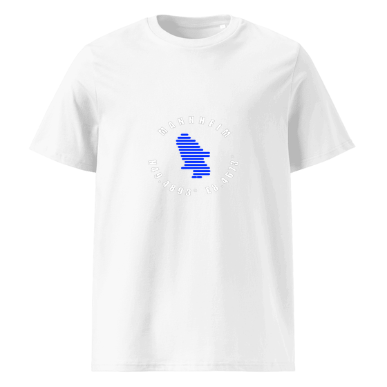 Mannheim T-Shirt mit Minimal Coordinates-Design (Weiß) – Produktansicht