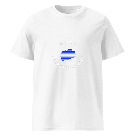 Marl T-Shirt mit Minimal Coordinates-Design (Weiß) – Produktansicht