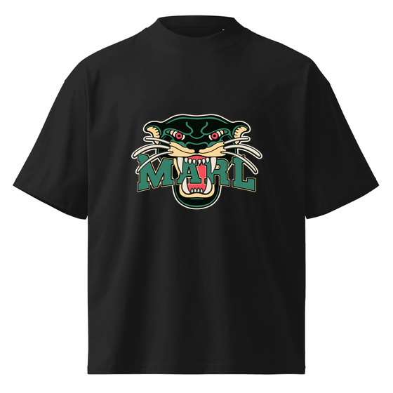 Marl T-Shirt mit Panther-Design (Schwarz) – Produktansicht