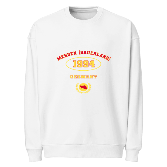 Menden (Sauerland) Sweatshirt mit University 1994-Design (Weiß) – Produktansicht