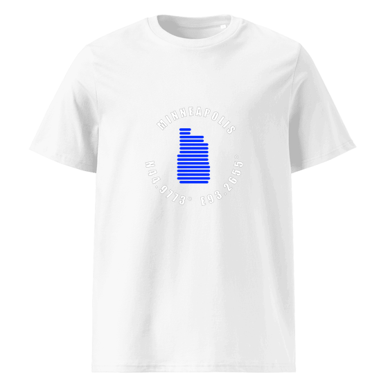 Minneapolis T-Shirt with Minimal Coordinates design (White)