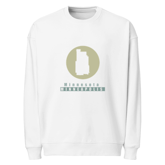 Minneapolis Sweatshirt with Minimal Moon design (White)