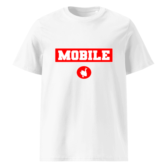Mobile T-Shirt with Signal14 design (White) – Produktansicht