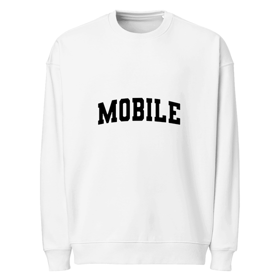 Mobile Sweatshirt with Varsity3 design (White)