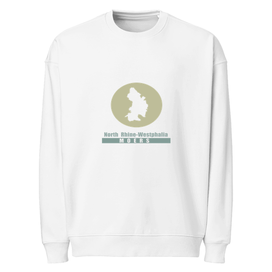 Moers Sweatshirt mit Minimal Moon-Design (Weiß) – Produktansicht