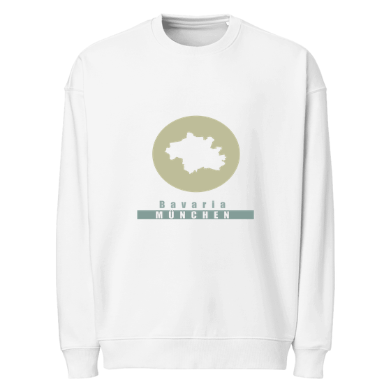 München Sweatshirt mit Minimal Moon-Design (Weiß)
