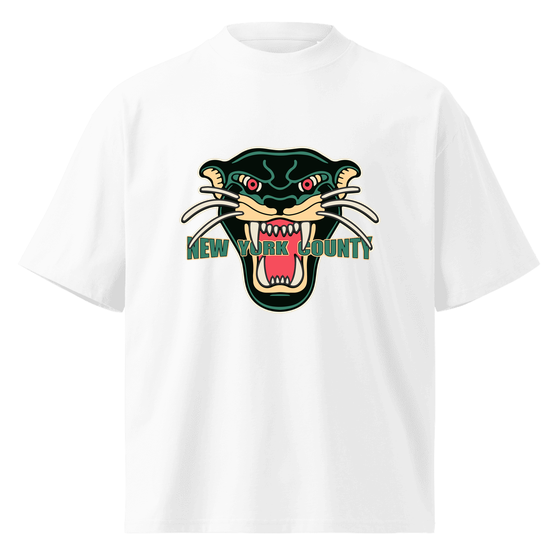 New York County T-Shirt with Panther design (White) – Produktansicht