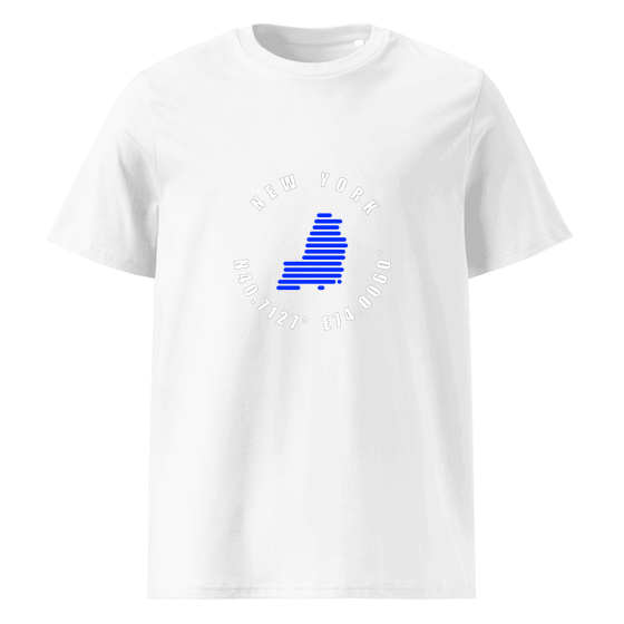 New York T-Shirt with Minimal Coordinates design (White)